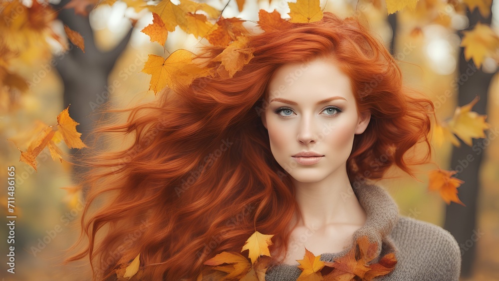 portrait of a woman in autumn park portrait of a woman in autumn park