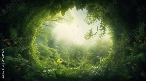 Rainforest background with copyspace. © vlntn