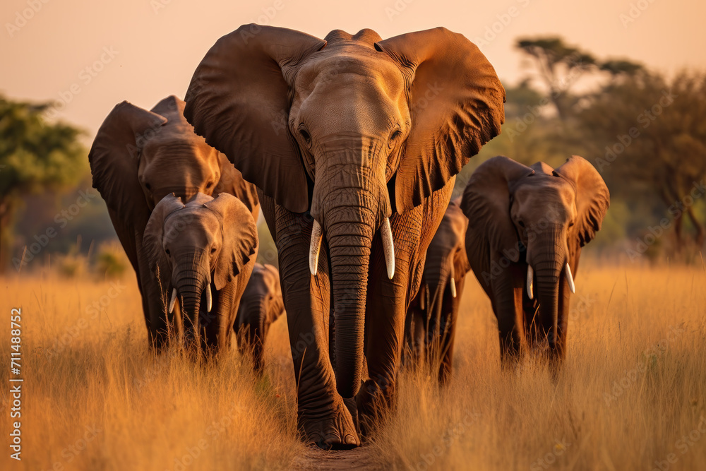 African Elephant Bulls in Dramatic Tusk Battle