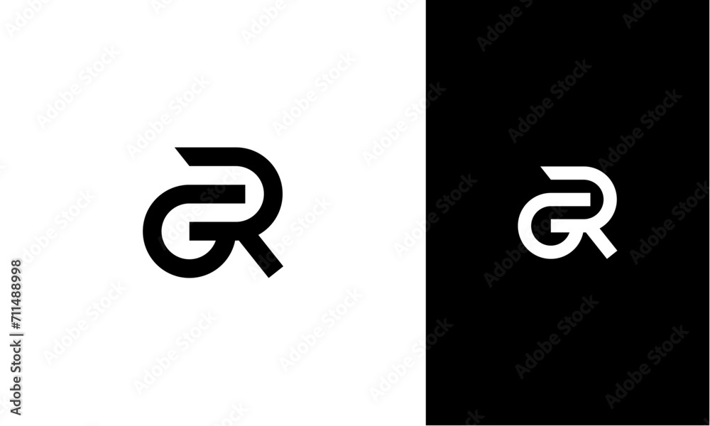 Fototapeta premium GR or RG initial logo concept monogram,logo template designed to make your logo process easy and approachable. All colors and text can be modified. High resolution files included.