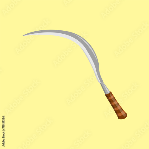 Celurit vector, traditional weapon from Madura, scythe, sickle for cutting grass