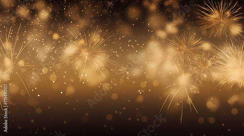 Beautiful fireworks background at night for holiday decoration © jiejie