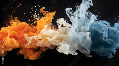 A fluid simulation of water, smoke and fire