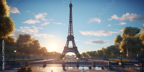 France Eiffel Tower，AI © Jing