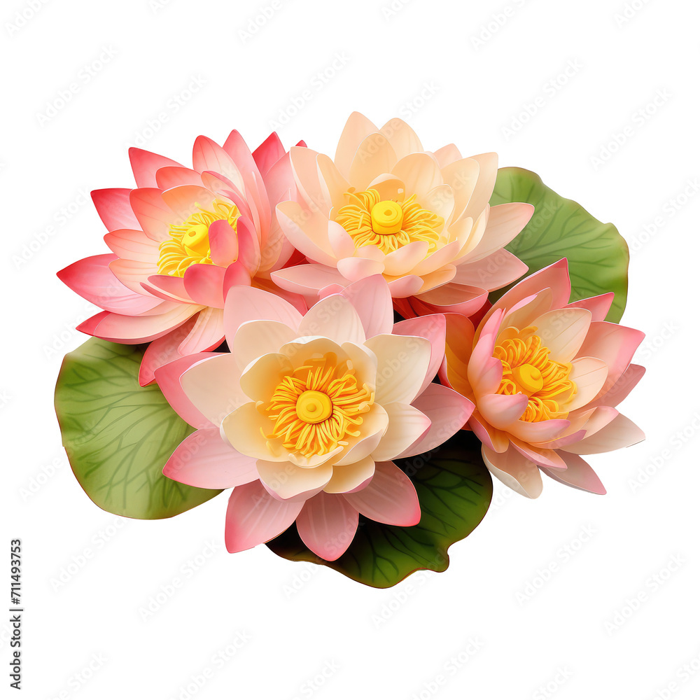Beautiful lotus flower isolated on white.
