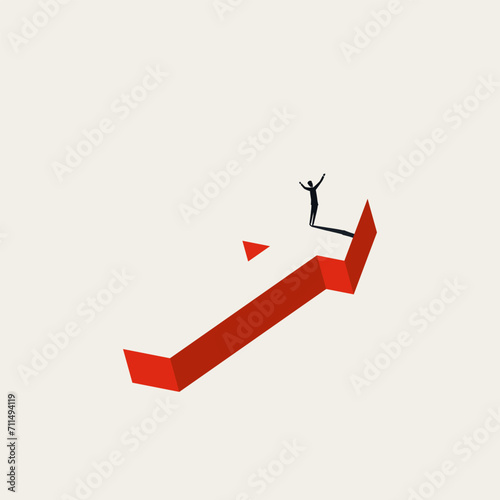 Career achievement, business vector concept. Symbol of success, victory, personal growth. Minimal illustration.