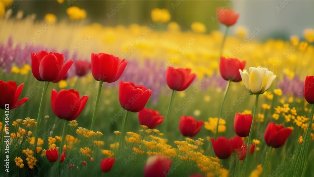 A colorful field of tulips in full bloom, reflecting the vibrancy of spring and the beauty of nature.
A colorful field of tulips in full bloom, reflecting the vibrancy of spring and the beauty of nature.