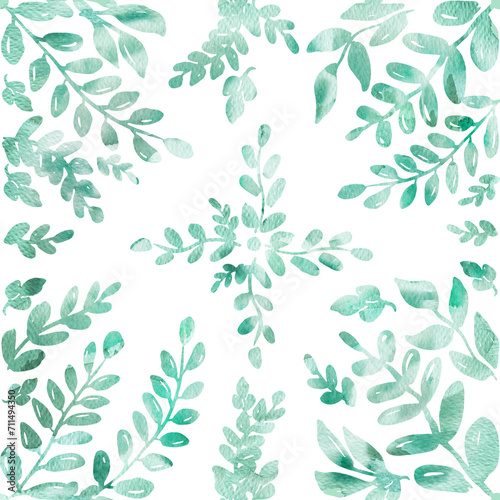 Leaf Ornament Decorative seamless pattern. Repeating background. Tileable wallpaper print.