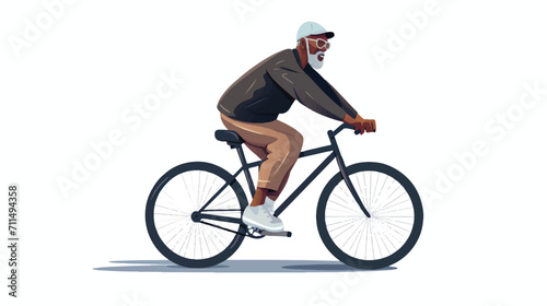 Old man riding bicycle