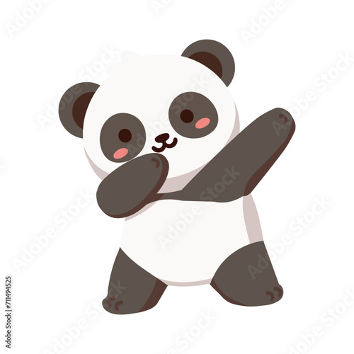 Cartoon panda Dabbing Dance vector