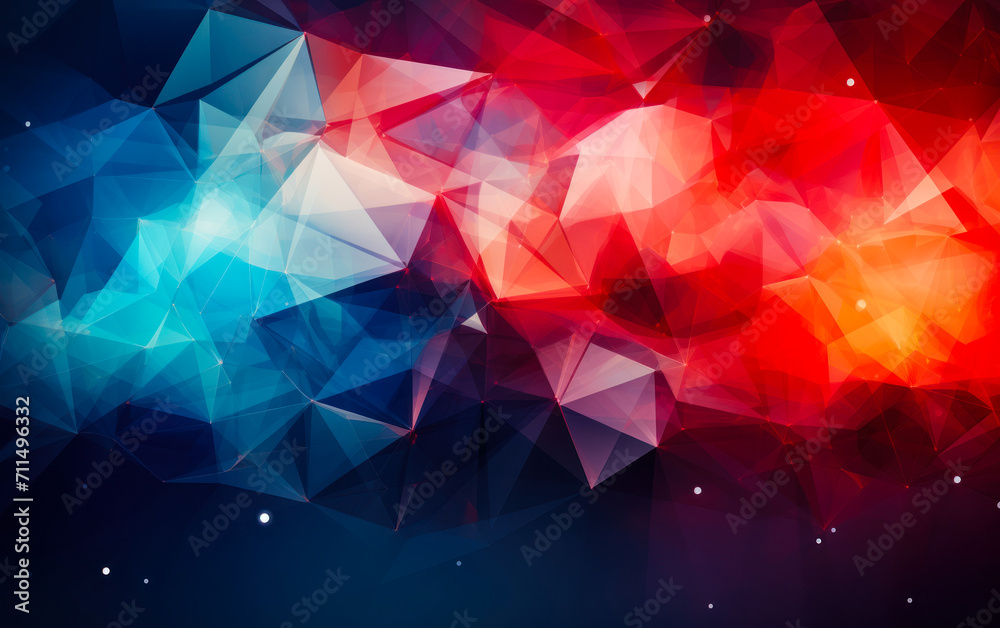 Abstract geometric background with a dynamic red and blue polygonal structure, symbolizing network connectivity, digital transformation, and complex systems Abstract geometric background with a dynamic red and blue polygonal structure, symbolizing network connectivity, digital transformation, and complex systems
