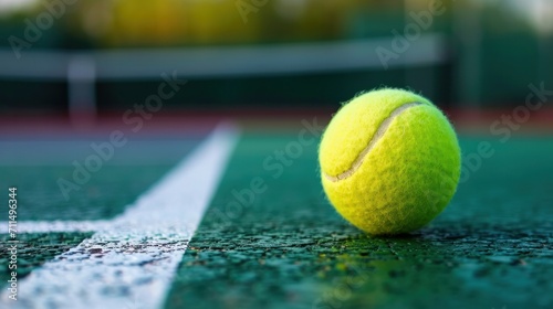 Tennis Ball on the Court Close Up       © Emil