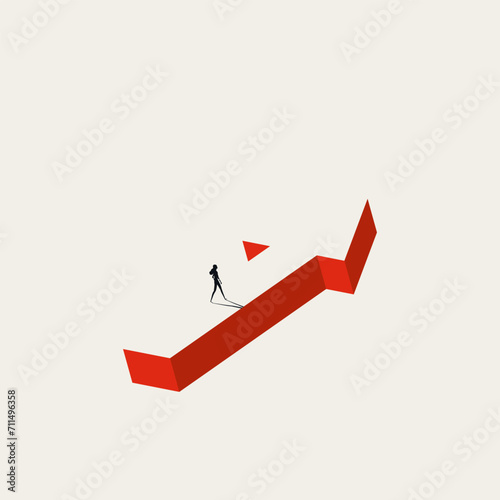 Path to success and growth, business vector concept. Symbol of achievement, development. Minimal design illustration.