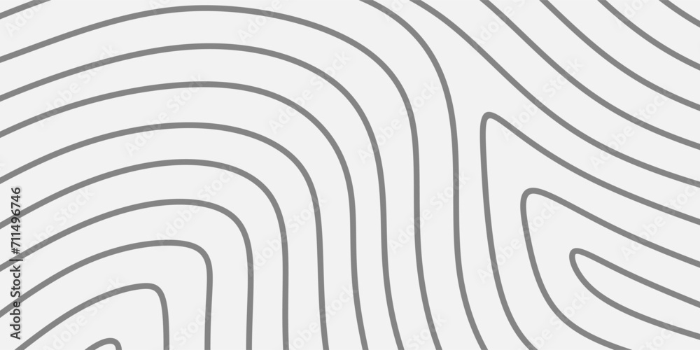 Hand drawn minimal background, wood texture for website, banner design, cover, backdrop, poster. Grey wavy lines, topographic map. Horizontal gray organic and natural striped waves background. Vector - obrazy, fototapety, plakaty 