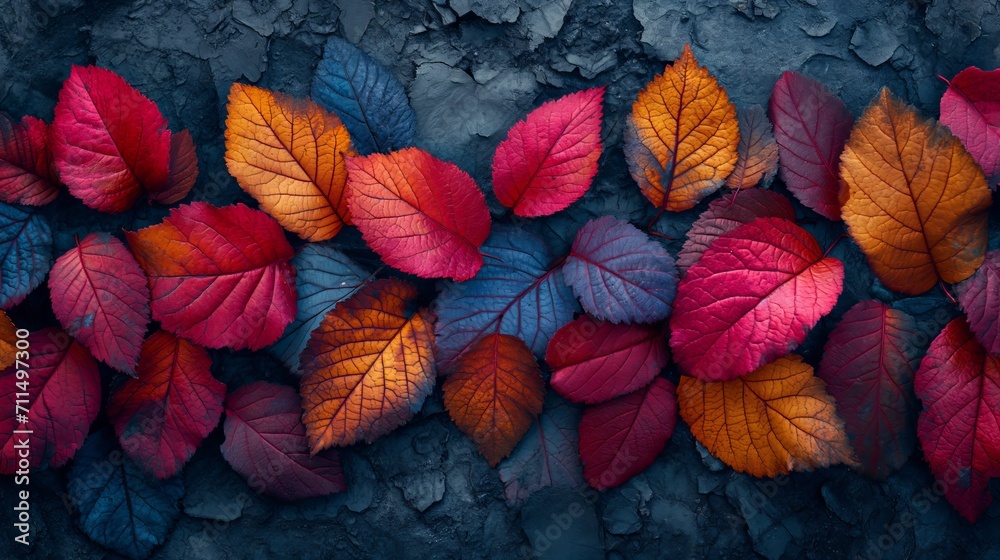 colorful autumn leaves on a plain background, Generative AI colorful autumn leaves on a plain background, Generative AI