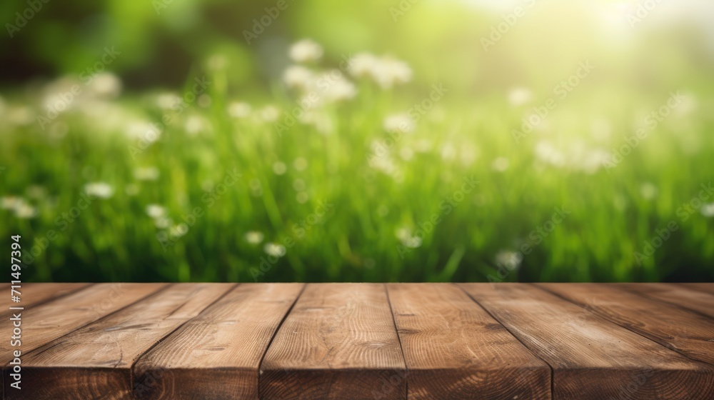 Empty wooden table and Saint Patrick's Day blurred background