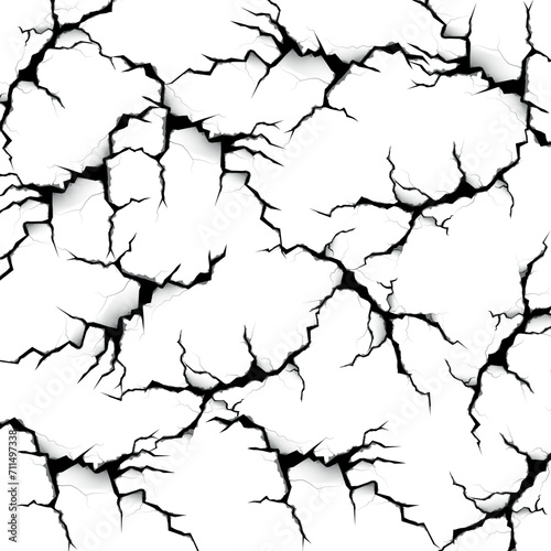 Abstract crack effect background. Crack pattern illustration isolated white background. Marble effect with shadow