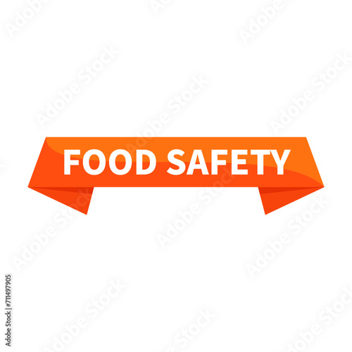 Food Safety Orange Ribbon Rectangle Shape For Hygiene Warranty Information Promotion Business Marketing Social Media Announcement
