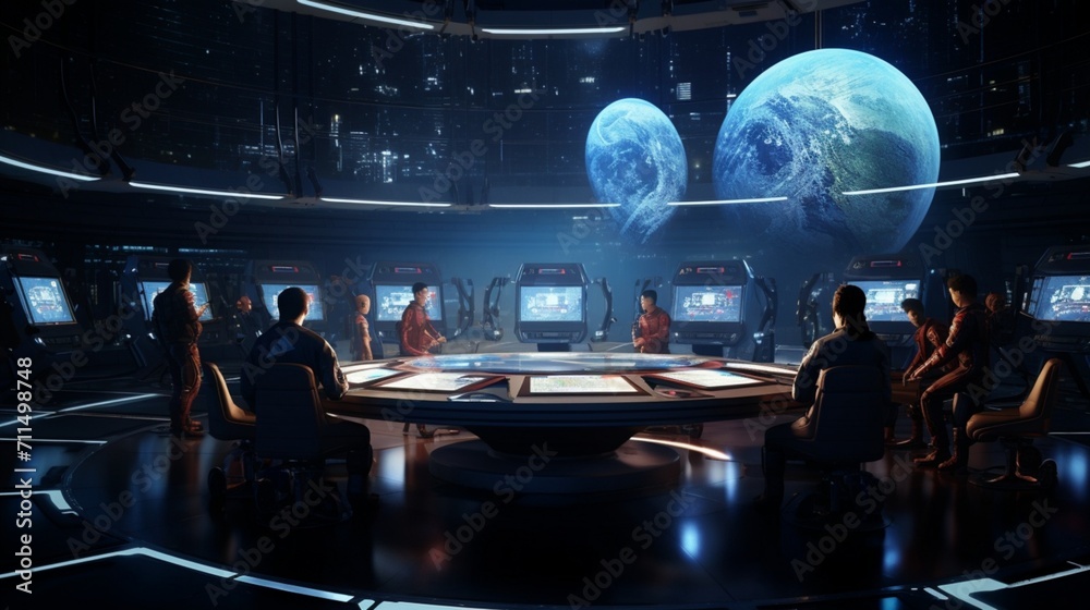 An ultra-realistic visualization of a space station - Generative AI An ultra-realistic visualization of a space station - Generative AI