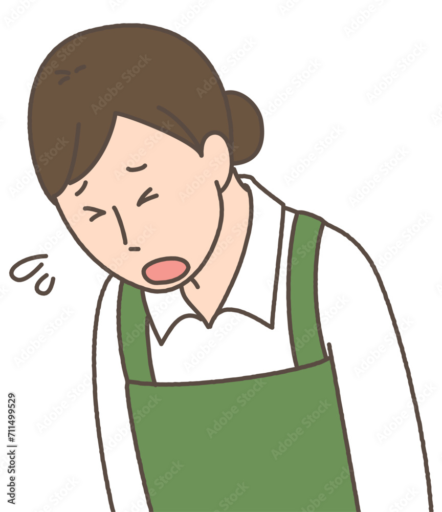 謝罪する女性　シンプルイラスト