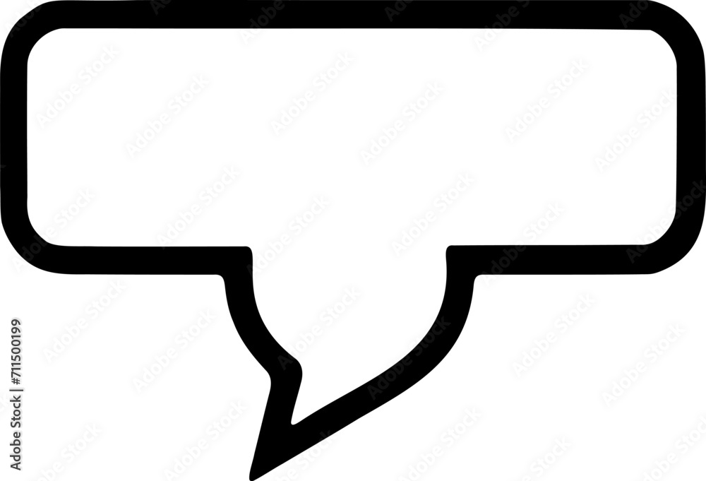 Fototapeta premium Speech bubble outline icon vector illustration. Comic bubble symbol hand drawing design element