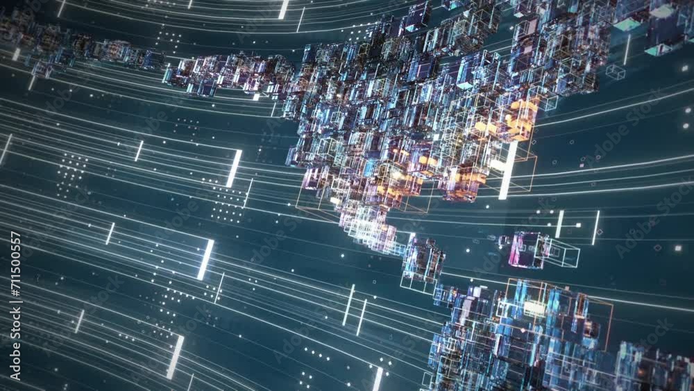Looped World Map 3D technology world map rotation looped background Stock ビデオ | Adobe Stock