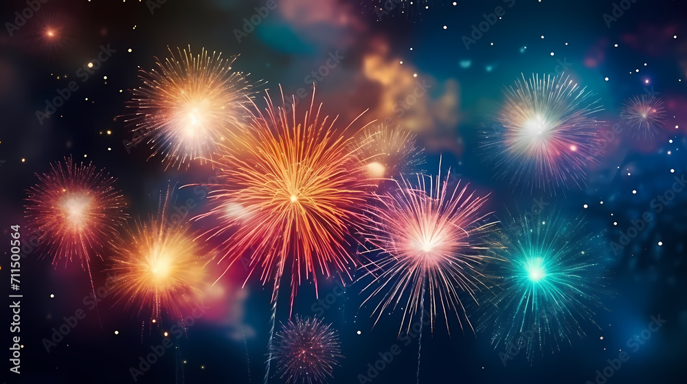 Fireworks background for celebration, holiday celebration concept Fireworks background for celebration, holiday celebration concept