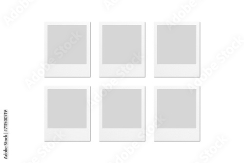 White Interior Blank Instant Camera Frames Illustration On Wall