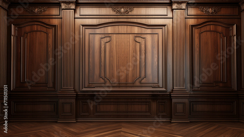 Crafted Elegance: Traditional Wood Paneling Wall with Frame and Column Pattern in Extra Wide