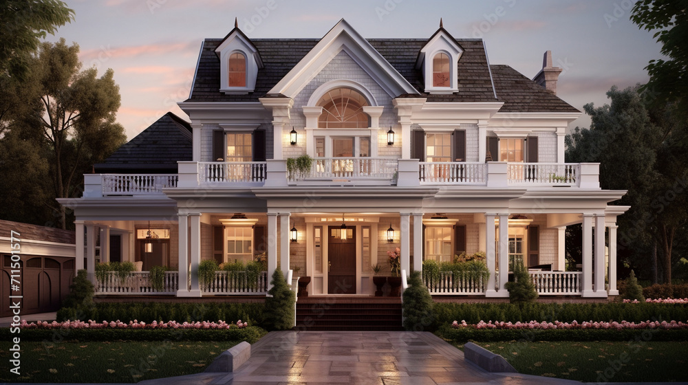 Architectural Grace: Classic Design of an American Colonial Style House