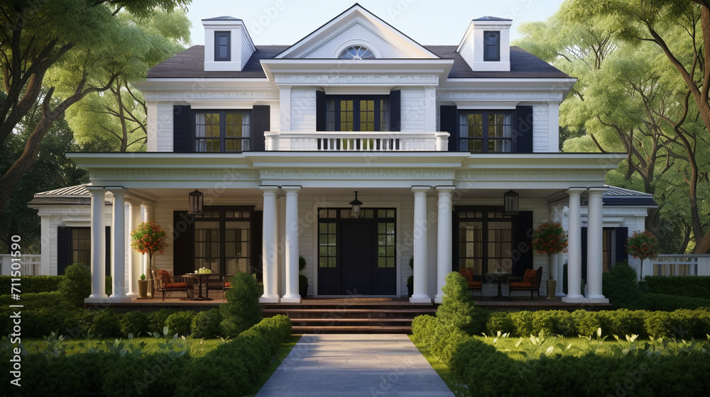 Architectural Grace: Classic Design of an American Colonial Style House Architectural Grace: Classic Design of an American Colonial Style House
