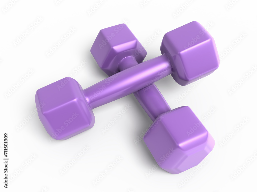 Dumbbell Plastic render (isolated on white and clipping path) Dumbbell Plastic render (isolated on white and clipping path)