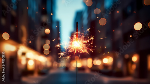 Fireworks background for celebration, holiday celebration concept © jiejie