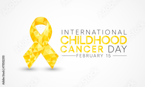 International Childhood Cancer day (ICCD) is observed every year on February 15,  to raise awareness, and to express support for children and adolescents with cancer. Vector illustration photo