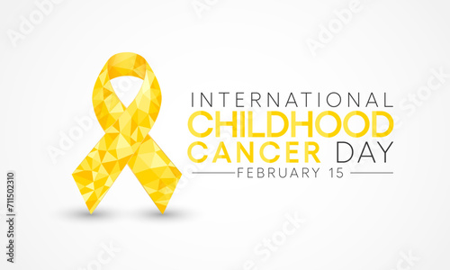International Childhood Cancer day (ICCD) is observed every year on February 15,  to raise awareness, and to express support for children and adolescents with cancer. Vector illustration