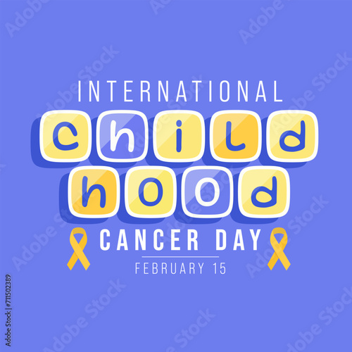 International Childhood Cancer day (ICCD) is observed every year on February 15,  to raise awareness, and to express support for children and adolescents with cancer. Vector illustration