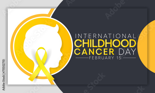 International Childhood Cancer day (ICCD) is observed every year on February 15,  to raise awareness, and to express support for children and adolescents with cancer. Vector illustration photo