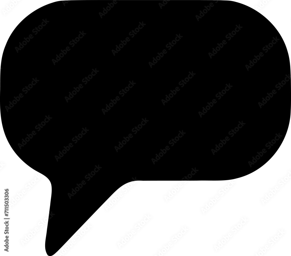 Speech bubble silhouette icon vector illustration. Comic bubble symbol hand drawing design element Speech bubble silhouette icon vector illustration. Comic bubble symbol hand drawing design element