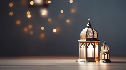 Islamic lantern luxury ramadan kareem celebration background