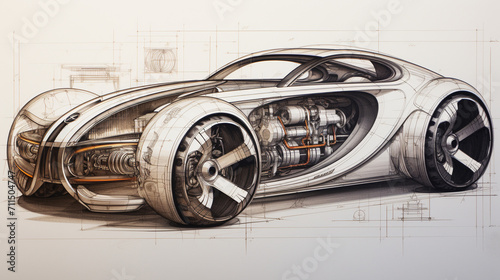 Crafting Velocity: The Art of Car Design Unfolding on the Designer's Canvas