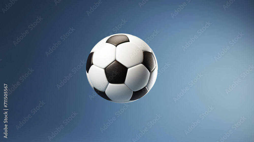 3d illustration of football or soccer ball hanging