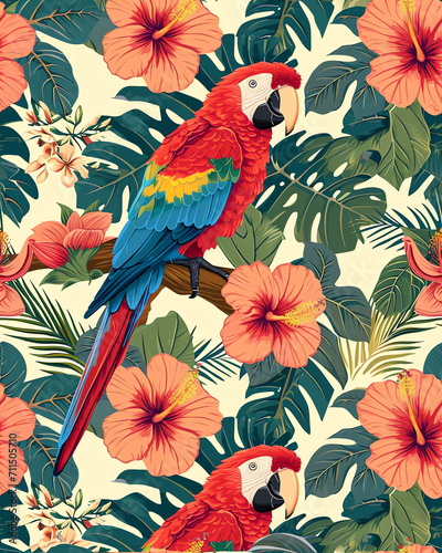 Papagei mit Blüten © This is Art