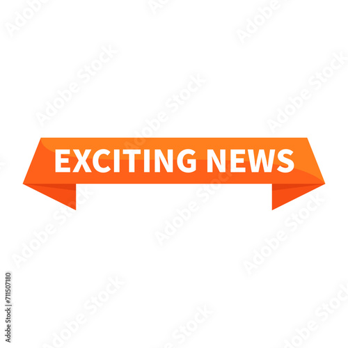 Exciting News Orange Rectangle Ribbon Shape For Interesting Information Trending Viral Promotion
