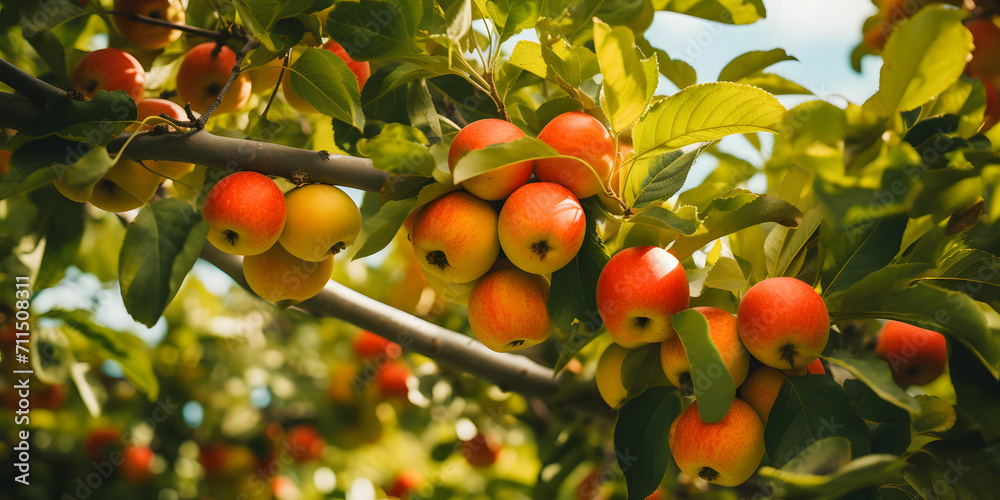 Apples Growing on a Tree in the Field