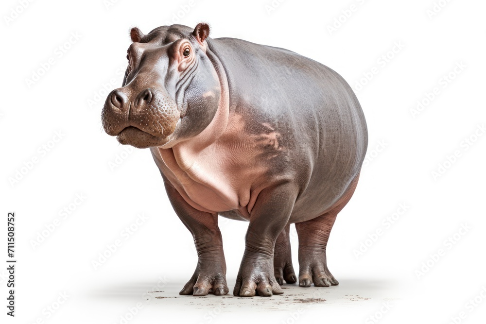Naklejka premium Hippopotamus isolated on a white background