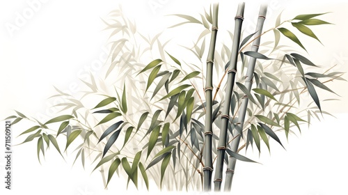 Antique ink bamboo  Chinese style hand-painted ink bamboo illustration