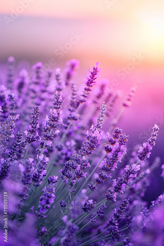 Serene Lavender Field Landscape, spring art © Dolgren