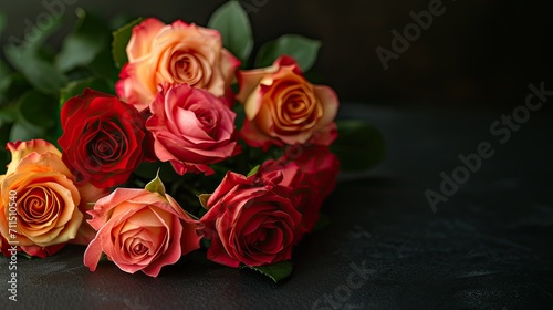 Bouquet of vibrant roses
