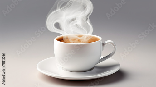 3d isolated render illustration or icon of white coffee