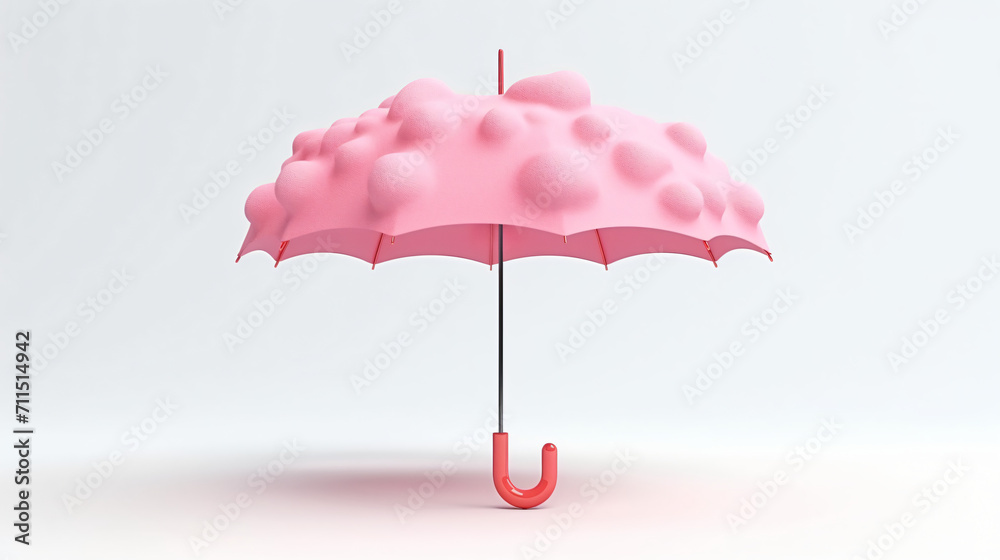 3d realistic render illustration of pink umbrella - obrazy, fototapety, plakaty 